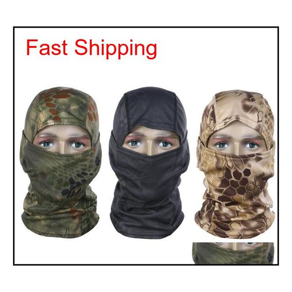 

camouflage tactical mask headgear cs full face masks outdoor sports caps bicycle cycling fishing motorcycle ski balaclava chief hood kdzbs, Black
