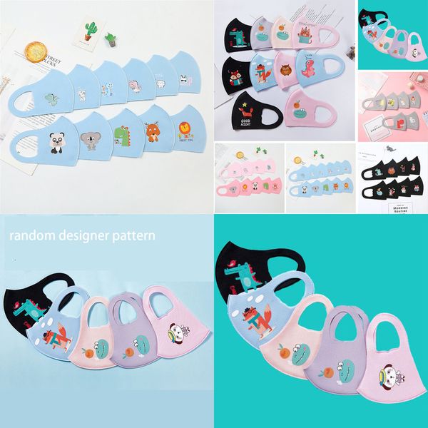 

washable kids mask masks face cartoon black printed anti dust respirator anti-bacterial reusable silk ice childoutletaowy