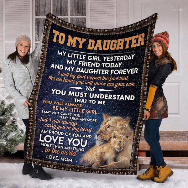 

blankets gift blanket letter letters to my daughter express love 3d print sherpa on bed home textiles dreamlike 80cmx1201