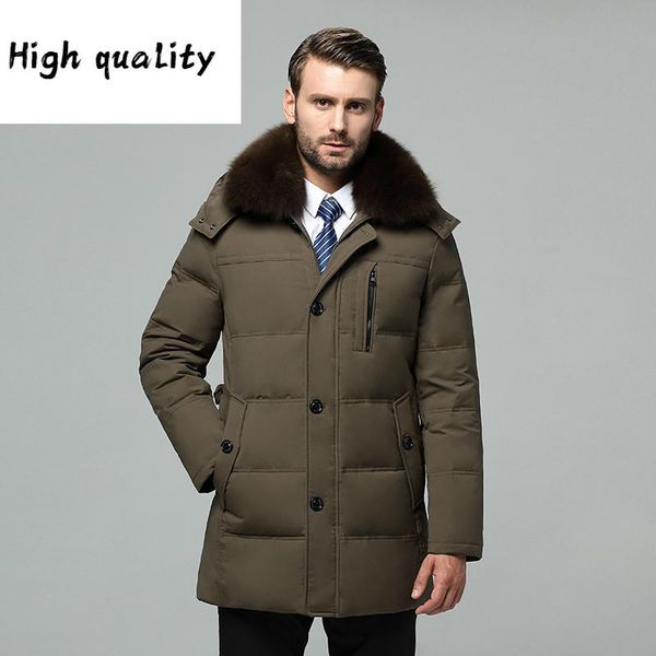 

утка 2020 пудовая куртка мужчины зимние пальто меховой воротник плюс размер пальто для мужчин одежда собретудо masculino, Black