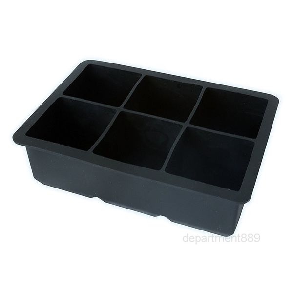 

new design 1pcs square cream mold with lid silicone form ice cube tray 6 cubes bar party drink