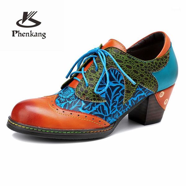 

women genuine leather oxford pumps shoes vintage leather lady oxford heels shoes for women woman 2020 spring blue1, Black