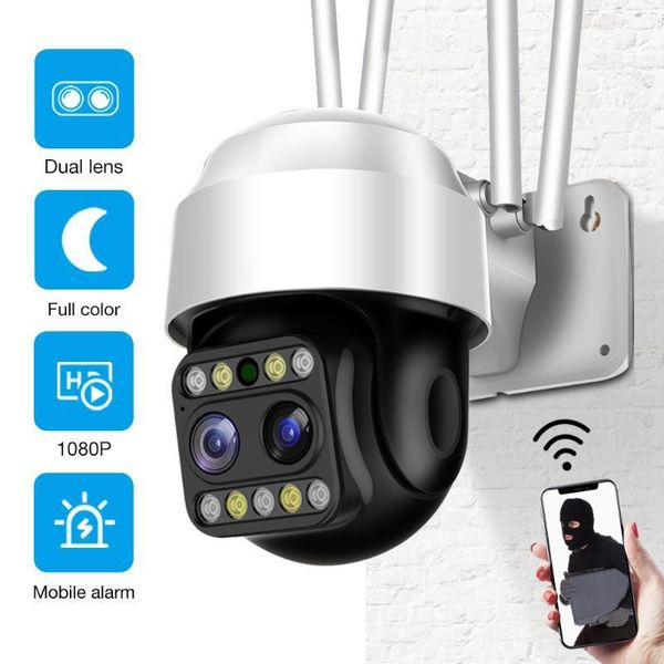 

1080p dual lens outdoor wireless security camera ptz speed dome external wifi street video camera ip cctv p2p motion alert ip661