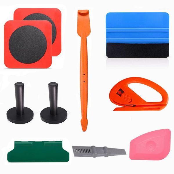 

foshio vinyl wrap car accessories tools set carbon fiber squeegee glass window tint film adsorption sheet magnet holder fix tool1
