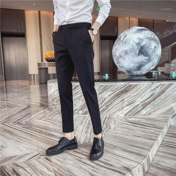 

men's suits & blazers men's trousers 2021 spring and winter slim solid color business pants loose casual young clothing1, White;black