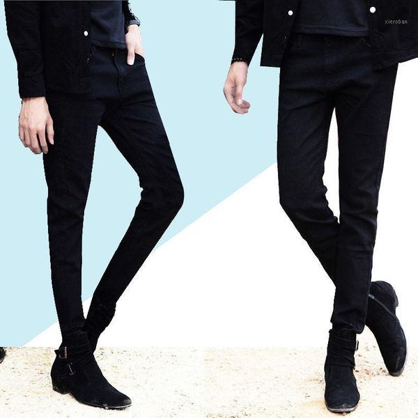 

men jeans male fashion designer brand black white red jeans new pants slim skinny long trousers stretch for man1, Blue