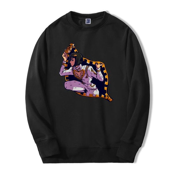 

jojo bizarre adventure fullshirts мужчины 2019 весна зима мода липкие пальцы bucciarati men hoodie fleece harajuku couscsuit, Black