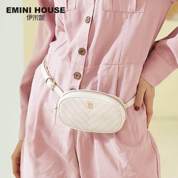

emini house waist packs split leather crossbody bags for women chest bag luxury handbags women bags designer ladies purse t200113
