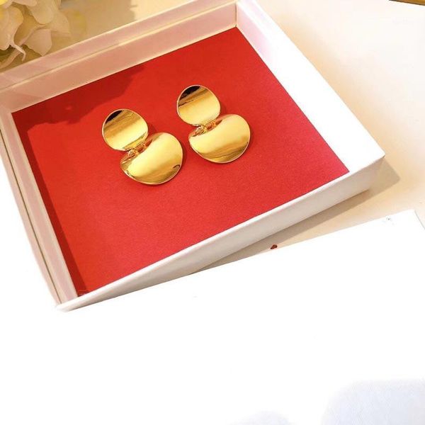 

dangle & chandelier moon shaped double disc stud earrings jewelry sphere for ladies brand women christmas party gif1, Silver