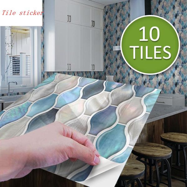 

wall stickers blue pink vine flower mosaic kitchen home decoration style tile sticker pvc self-adhesive