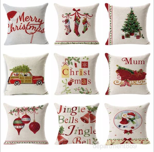 

cases covers chirstmas santa cushion pillowcases invisible zipper cover home sofa pillow case xmas decorations gifts owb1155