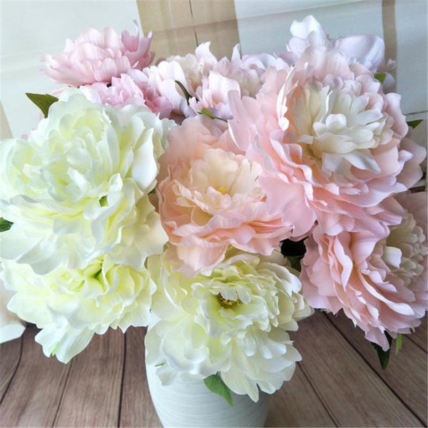 

2 шт. искусственный цветок пятиголовый пион симулятор район поддельный цветок главная свадьба торговый центр украшения оформления