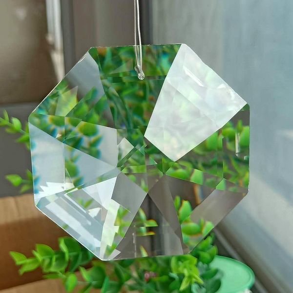 

75mm octagonal crystal prisms glass clear chandelier crystals pendants hanging suncatcher gift wedding home decor accessories h wmtrgc