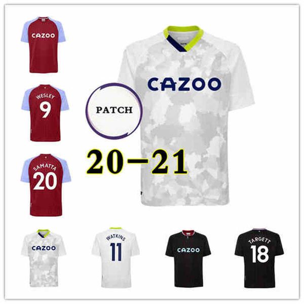 

20 21villa away soccer jersey home 2021 samatta targett grealish wesley douglas luiz mcgim el black men kids kit football shirts, Black;yellow