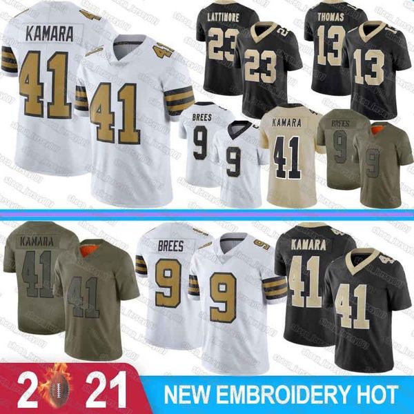 

41 алвин камара джетки 9 draw bree men футбольные майки 23 marshon lattimore 13 michael thomas 7 hill 88 bryant 94 кэмерон 2020 новый, Black;red