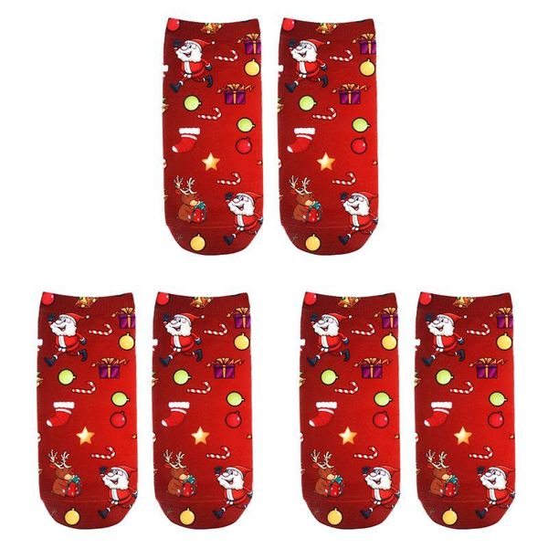 

3 pairs/set colorful christmas sock polyester stocking christmas stocking polyester material 3d printing socks