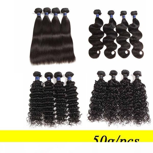 

brazilian straight hair peruvian malaysian indian cambodian deep wave virgin human hair weaves water wave loose deep 3 4 5 6 pieces lot, Black