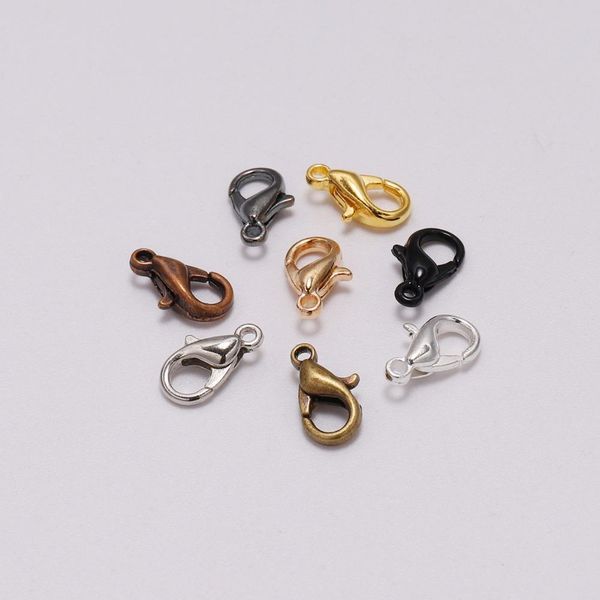 

50pcs/lot 10*5mm jewelry findings gold lobster clasp hooks for diy handmade necklace bracelet chain wholesale accessory wmthek