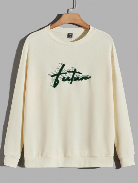 

men letter graphic sweatshirt m4si#, Black
