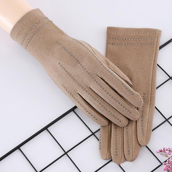 

Women' Gloves Solid Color Diamond Flannel With Touch Screen On Index Finger Winter Coldproof Keep Warm Hand wear 2020 daily, Blue;gray