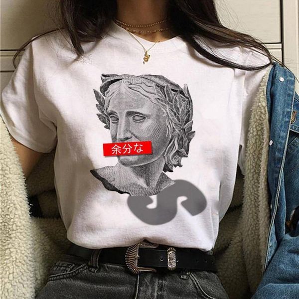

aesthetic t shirt harajuku fashion michelangelo women shirts new tshirt casual korean style graphic hip hop female t-shirt, White