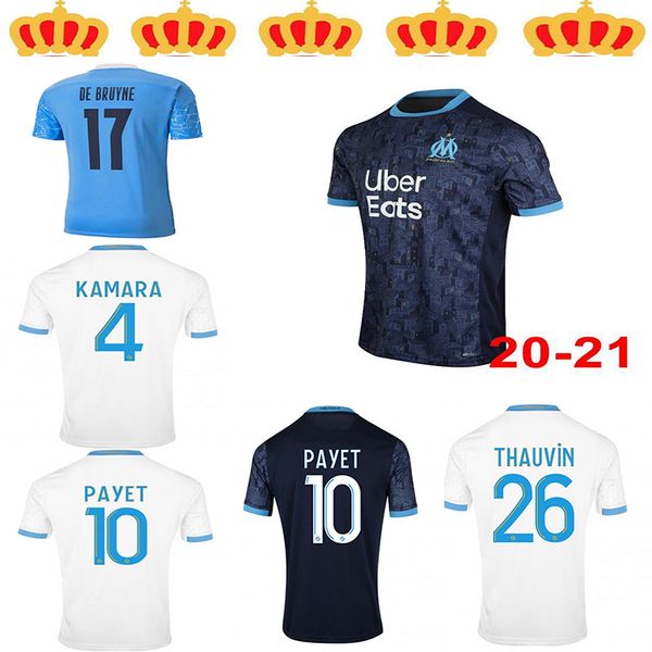 

0 21 marseille soccer jersey 2020 2021 maillot foot cuisance thauvin benedetto kamara payet football shirt, Black;yellow