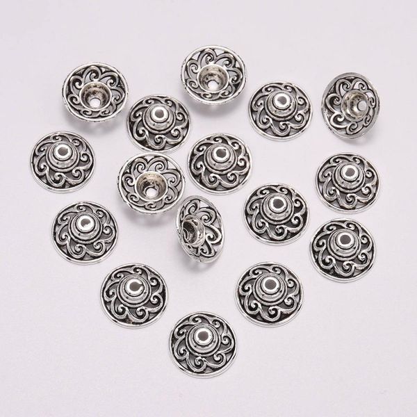 

20pcs/lot 14.5mm tibetan round sun flower loose sparer end beads caps for diy jewelry making findings accessories wmtjlg petsyard