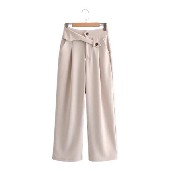 

new women 2021 fashion simplicity elegant sense of design trousers female solid color commute loose pants, Black;white
