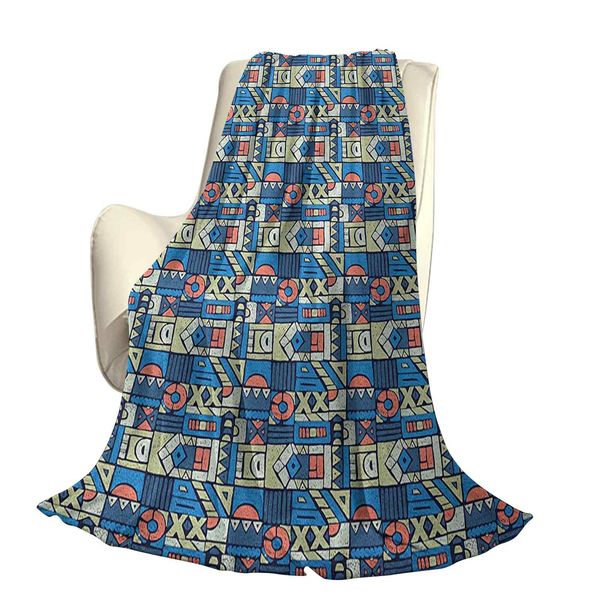 

print with tribal folk traditional motifs hand drawn style indigenous art elementsoffice leisure blankets
