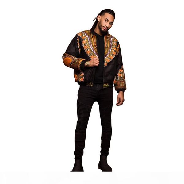 

2019 african men jacket print rich bazin long sleeve fashion africa traditional dashiki coat for male clothing s-xl, Red