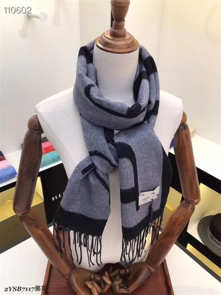 

30-180cm popular brand fashion men and women classic 100%cashmere mix shawls designer long shawl luxury double sided tassel scarves, Blue;gray
