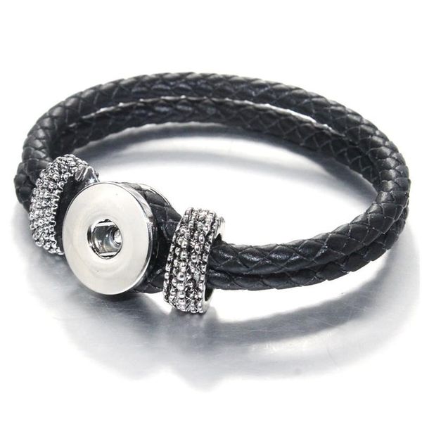 

10colors genuine leather bracelet &bangles snap jewelry for women men 20cm bohemian love pulseras b189 (fit 18 bbyqjq, Golden;silver