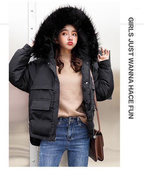 

2018 real new arrival down jacket winter jacket women single full slim hair cotton-padded clothes big coat1, Black