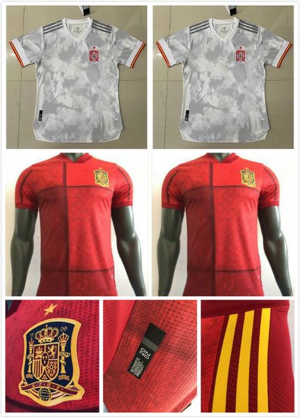 

player version 2020 2021 spain soccer jerseys morata isco asensio thiago koke saul carvajal pique de gea 20 21 football shirt player, Black;yellow