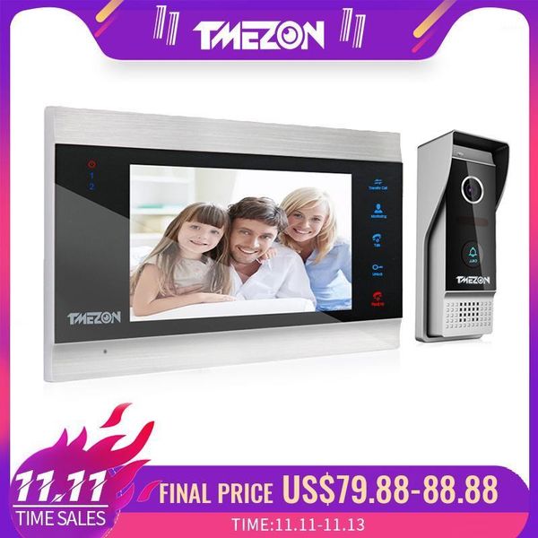 

tmezon 7 inch tft wired video intercom system with 1x 1200tvl waterproof door phone camera,support recording / snapsdoorbell1
