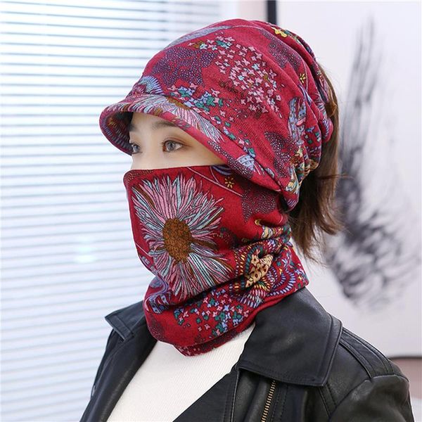 

autumn beanie women scarf skullies beanies wild hats for women cap solid bonnet mask brand hat velvet winter hat, Blue;gray