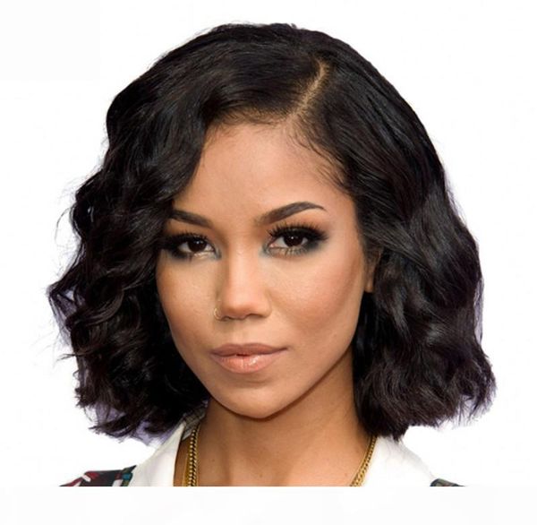 

short bob wigs brazilian virgin human hair glueless lace front wigs virgin hair cuts wavy wig, Black;brown