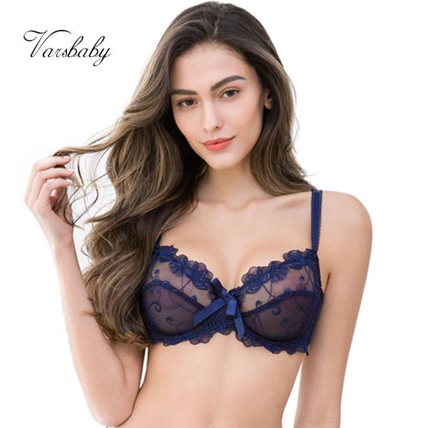 Varsbaby Mulheres Sexy Slim Lace Lingerie Senhoras Underwire Floral Grande Tamanho Bra 201202