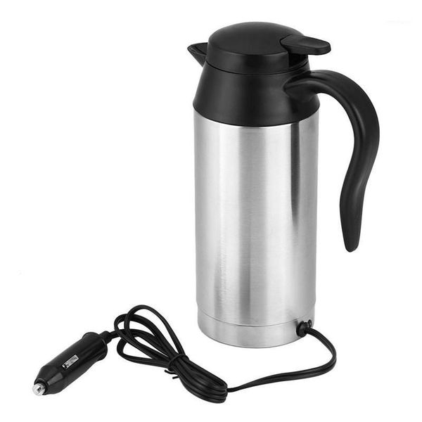 

electric kettles car kettle 750ml 12v/24v stainless steel cigarette lighter heating mug travel thermoses1