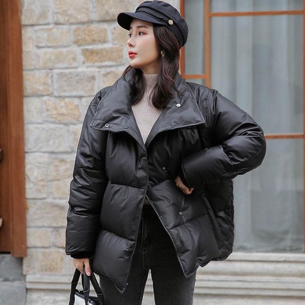 

woman coats natural sheepskin leather down jacket fashion female windbreaker jackets real sheepskin leatherjackets, Black