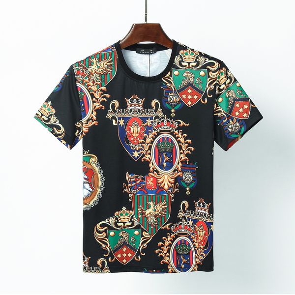 

mens designer shirts printed animal royal badge short sleeve tshirts summer hip hop 100% cotton tees streetwear 1wzw, White;black