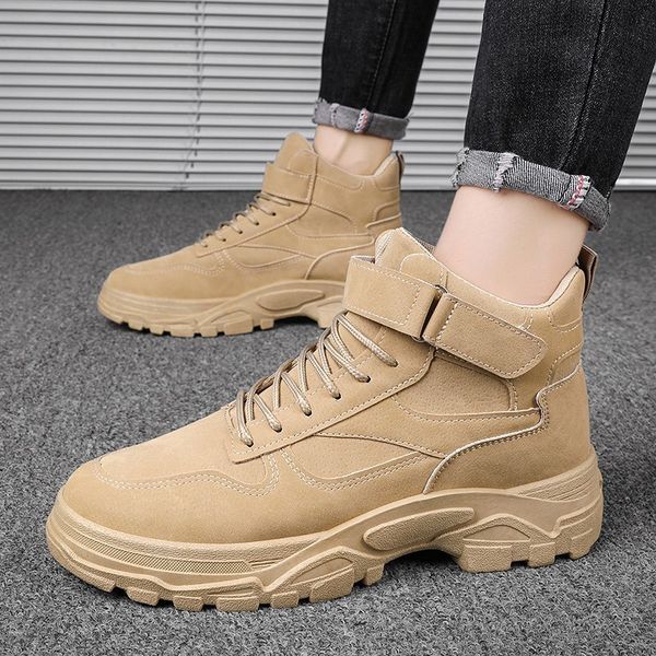 

martin boots new spring youth trend versatile high helper work clothes men's sports leisure fashion shoes, Black