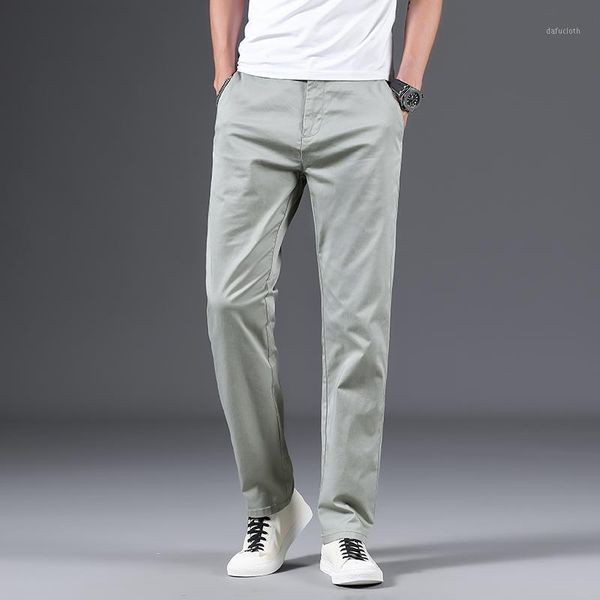 

vrokino 2020new spring/summer men's casual pants thin cotton loose pants fashionable high-quality solid color men's1, Black