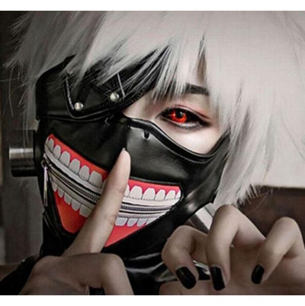 

eco-friendly tokyo ghoul mask scary mascaras halloween masks cosplay kaneki ken degreasing cotton pu party prop jllhpg ladyshome