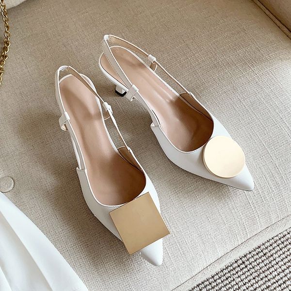 

2021 new genuine leather see toe at white gold party shoes woman size 34-40 xey5, Black