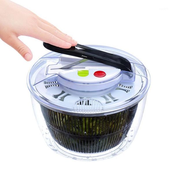 

dehydrators hand-held salad bowl spinner vegetable dehydrator push-type 5l safe clear large-capacity fruit washing basin drain basket1