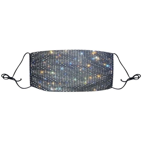 

2021 latest jewelry adjustable rhinestone breathable mask flash sparkling newmasquerade diamond sparkle metal party mask#30 new
