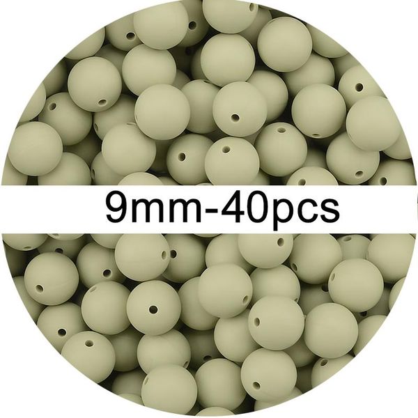 

9 мм круглые sile beads bpa бесплатная оптовая торговля 40 шт. pacifier clip цепные аксессуары baby care teething modify toys ожерелье diy q