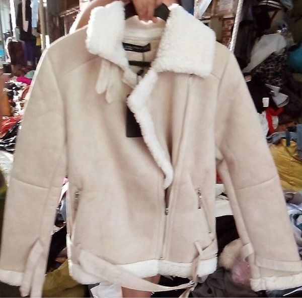 

european and american winter new women's fashion european and american deerskin faux fur jacket women jacket, Black