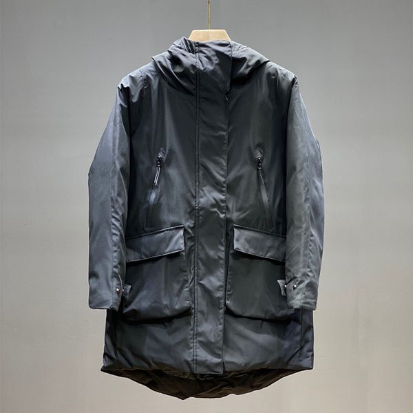 

new winter luxury design, light luxury white duck down down jacket, women's winter simple handsome turn-down collar long coat ing, Blue;gray